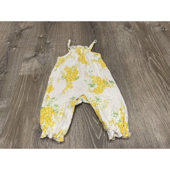 Laura Ashley 3-6 Floral Yellow Baby Girls Outfit One Piece  J19 - Picture 1 of 2